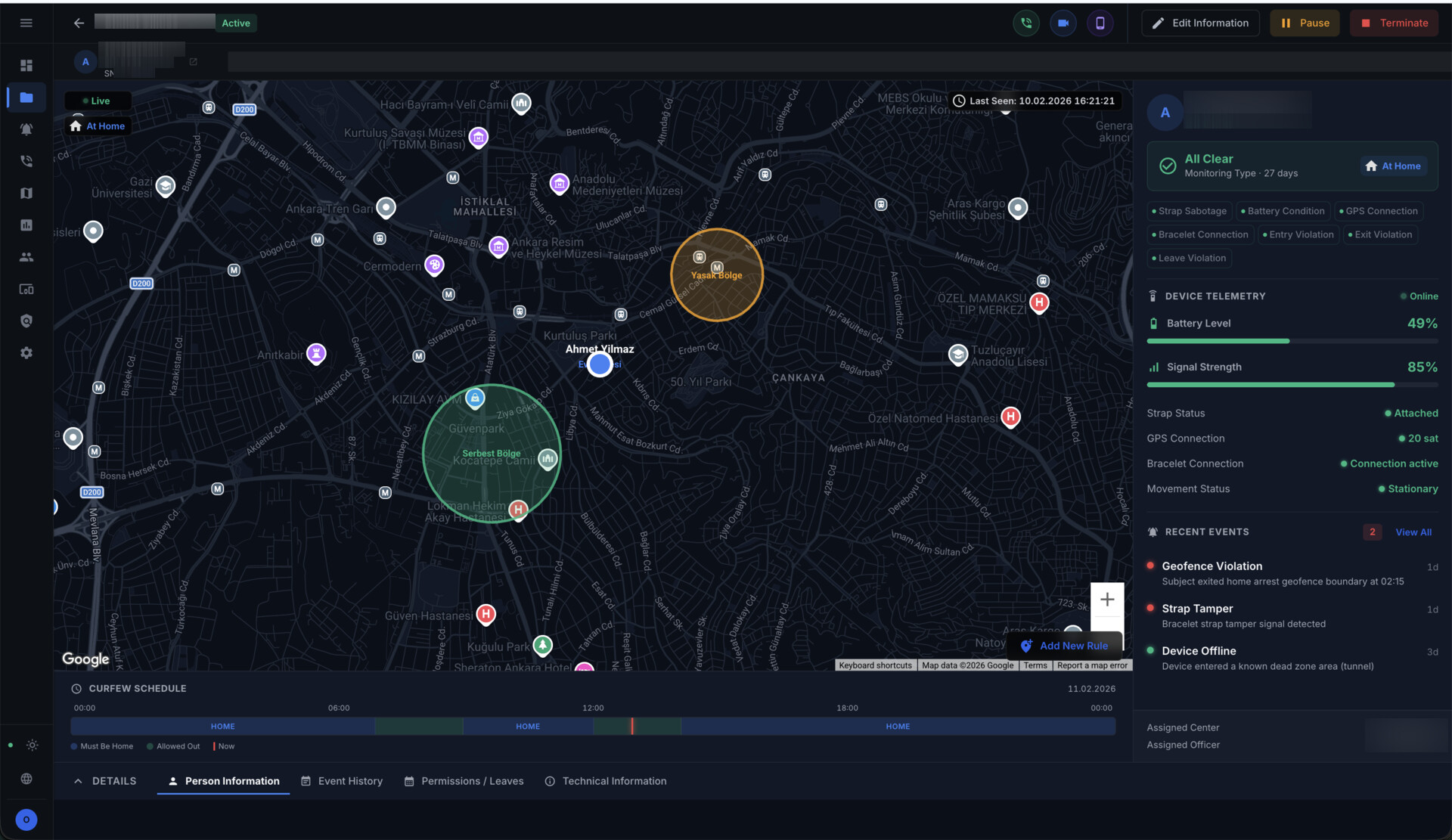 التتبع المباشر — تحديد المناطق الجغرافية ومراقبة الموقع الحي